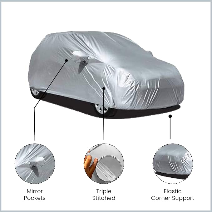 Autofurnish Premium Silver Car Body Cover For Mahindra Thar ROXX 2024 (Premium Silver)