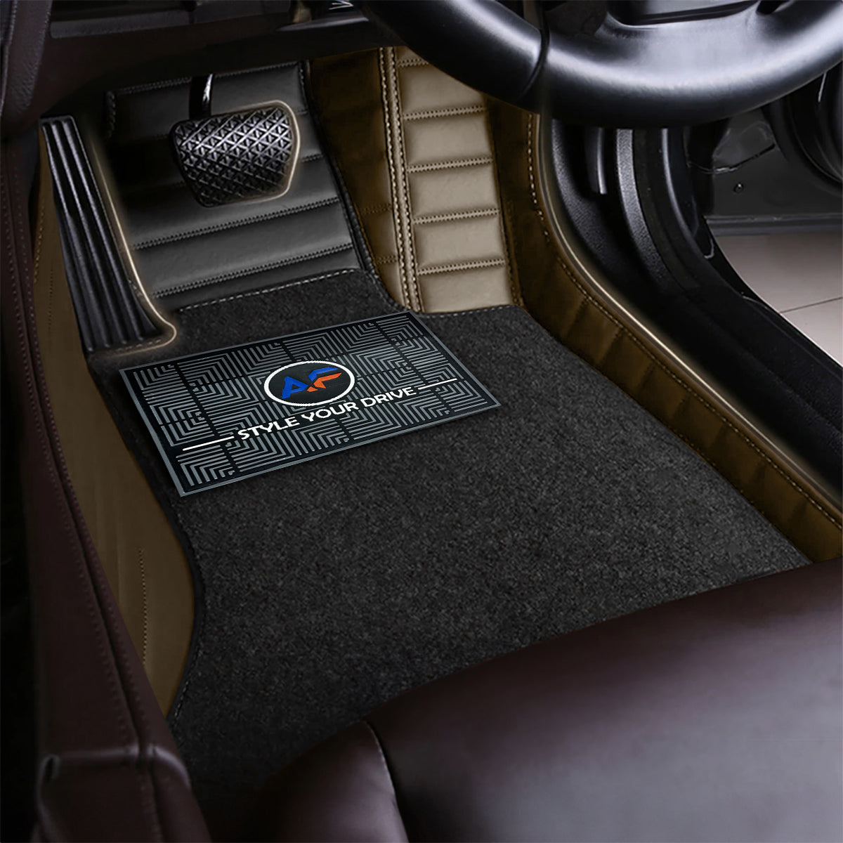 Autofurnish 9D Combination Custom Fitted Car Mats For Land Rover Defender (5 Seater) 2022 - Black SP-Coffee