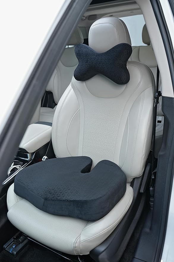 AutoFurnish Luxurious Car Coccyx Seat (Plush-8891) Black- One Pc