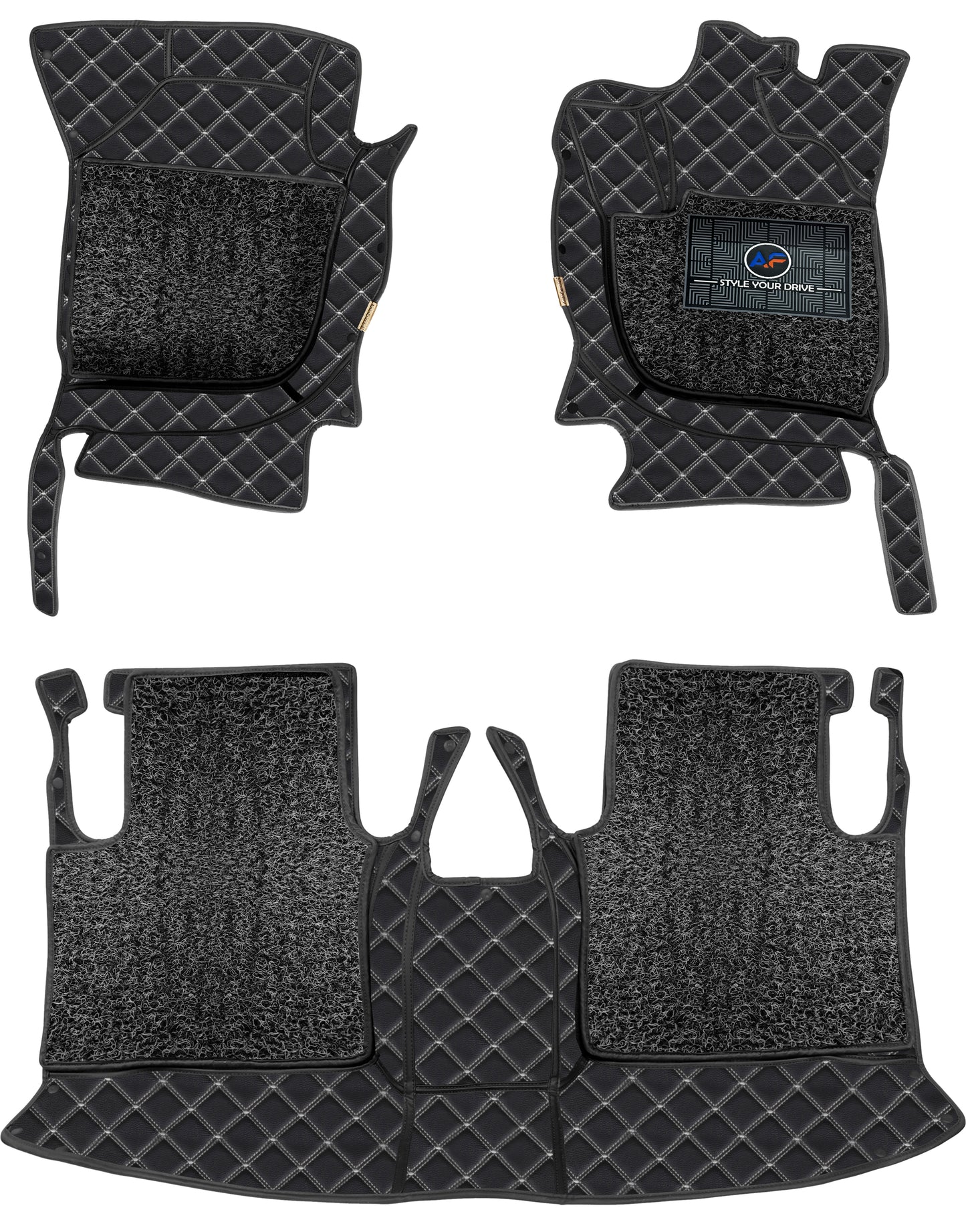 Land Rover Defender 2020 7D Luxury Car Mat, All Weather Proof, Anti-Skid, 100% Waterproof & Odorless with Unique Diamond Fish Design (24mm Luxury PU Leather, 2 Rows)