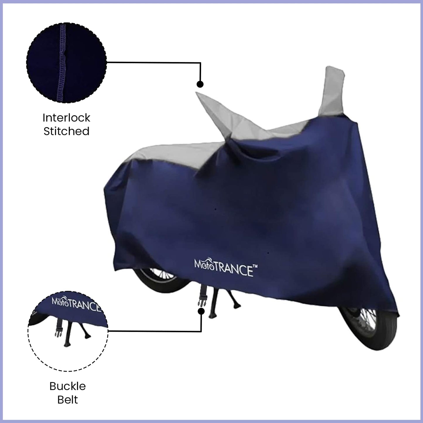 Mototrance Sporty Blue Bike Body Cover For Honda Activa 3G (BIKE BODY COVER)