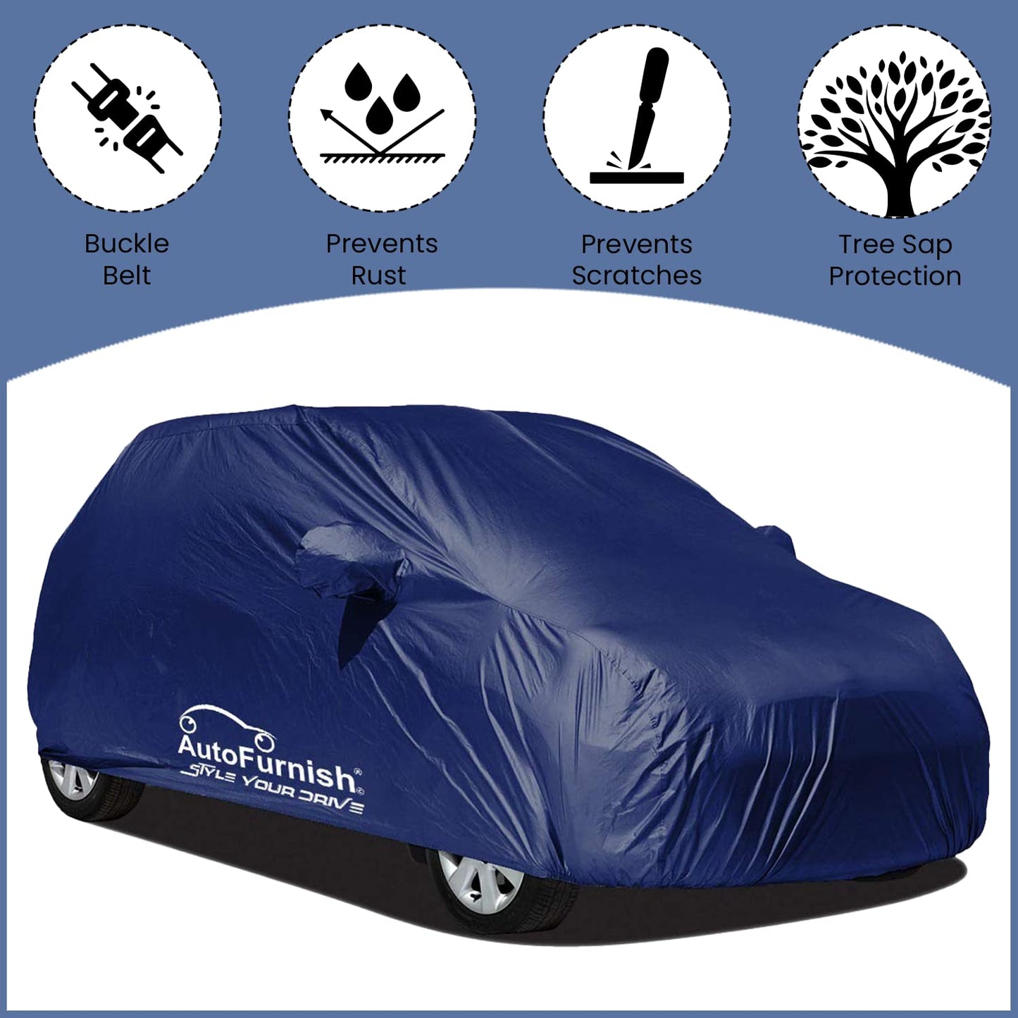 Autofurnish Parker Blue Car Body Cover For Mahindra Thar ROXX 2024