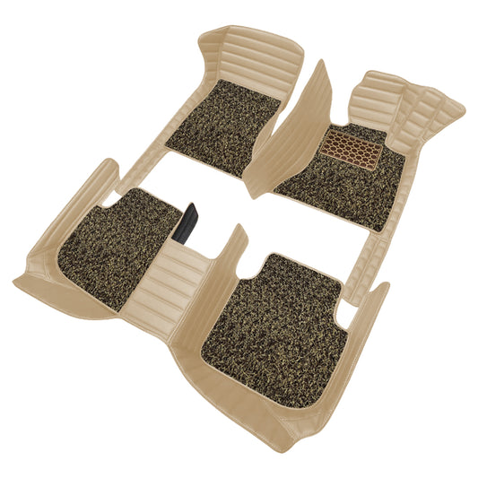 Autofurnish 9D Premium Custom Fitted Car Mats For Mahindra Scorpio (Captain Seats) - Beige Beige