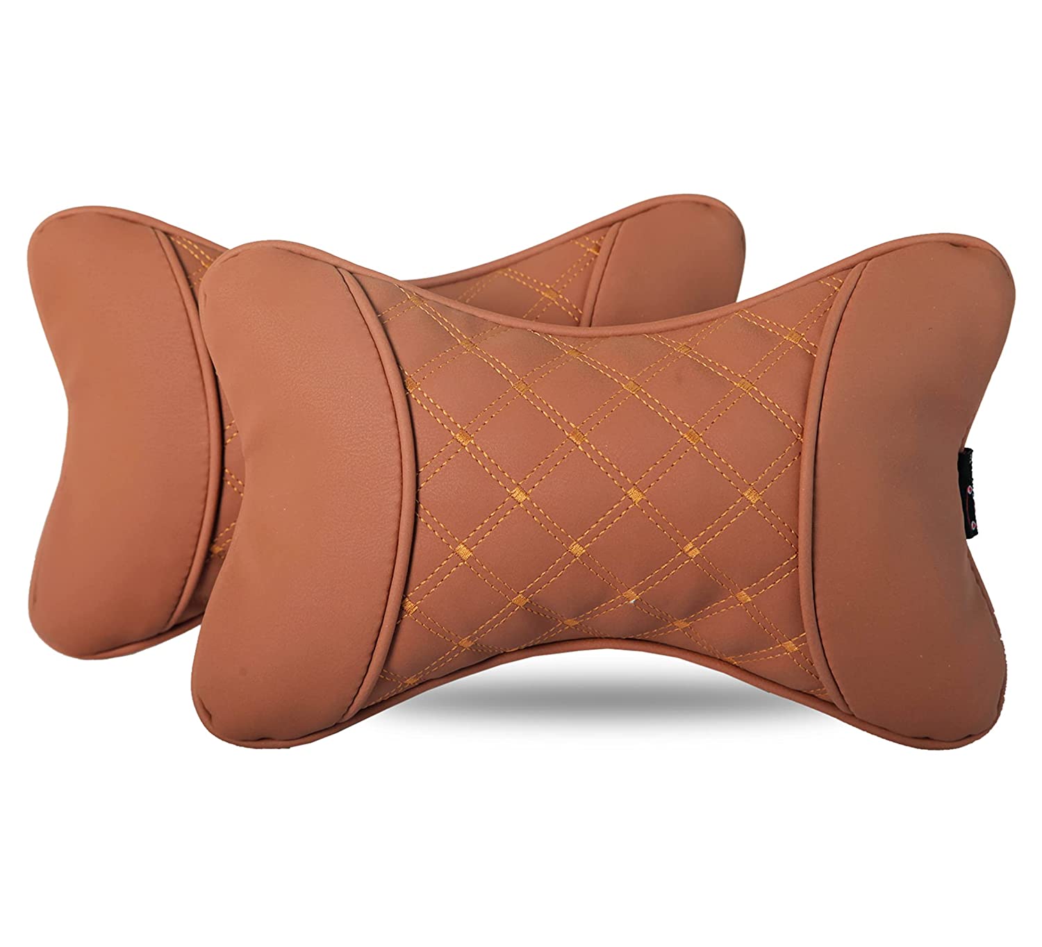 7D HECTA Car Pillow Neck Rest PU leather with Ergonomic Support and