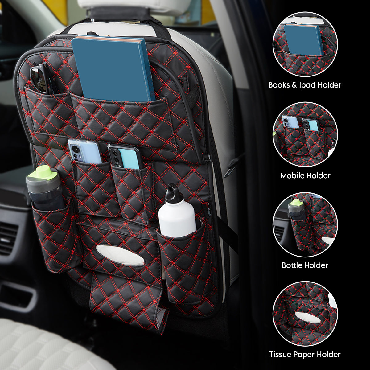 Container Portable Stowing Tidying Car Back Seat Organizer Storage Hanging  Bag Felt Pocket Protector College Dorm Essentials Car Accessories